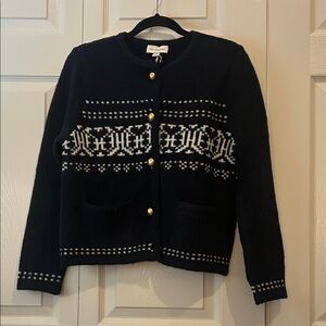 Black and White Cardigan Sweater